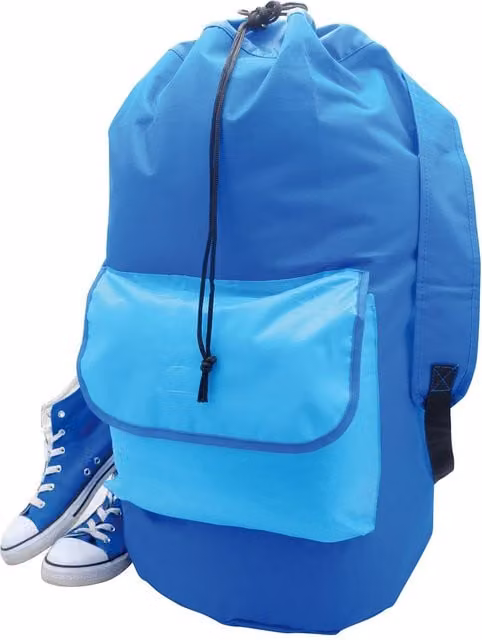 H&L Colour Block Laundry Bag in Blue with Handles