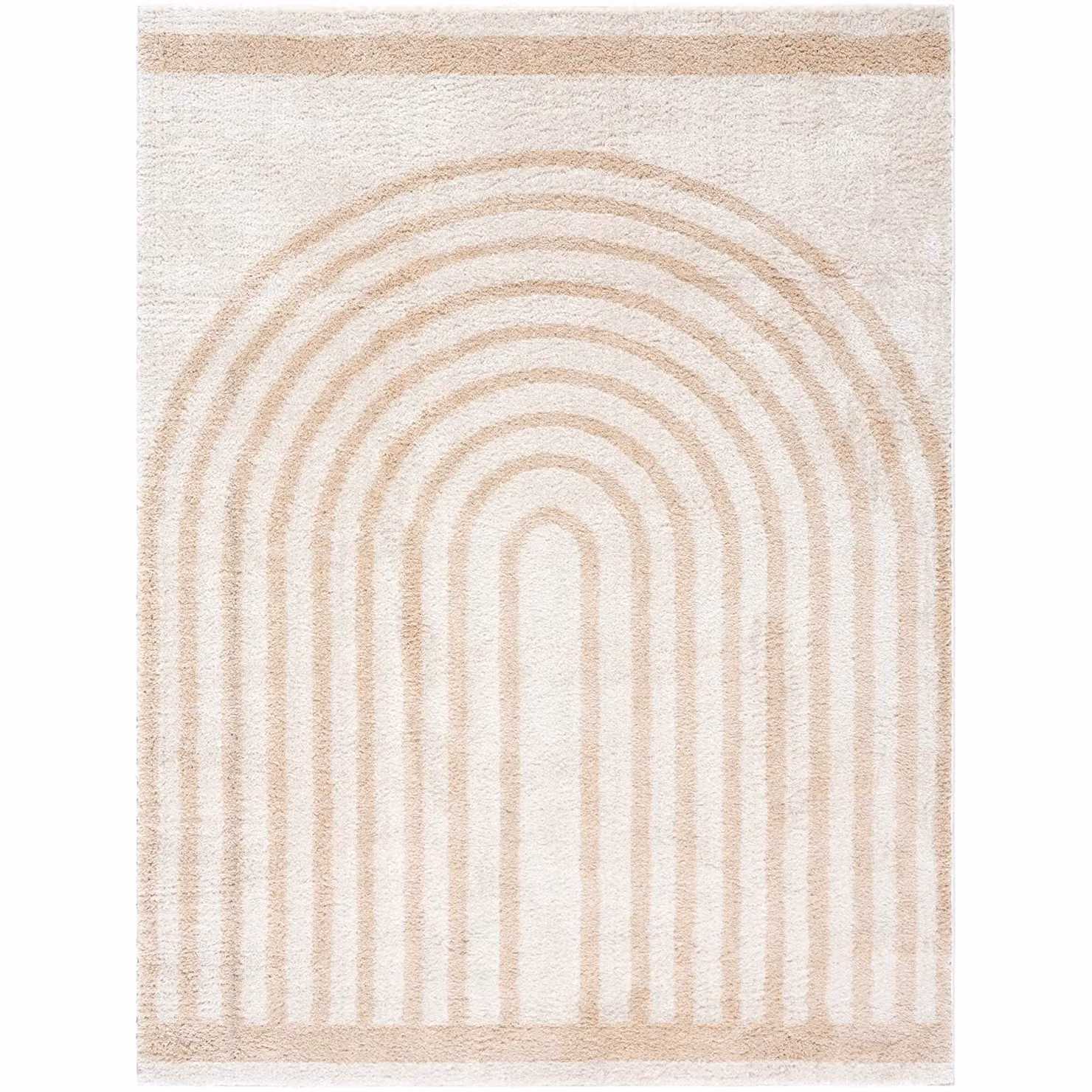 Livabliss Fossay Art Deco High Pile Shag Rug, Machine Woven and Washable, W/D: 200 x 275 cm, Beige, Brown, Green and Grey – 2