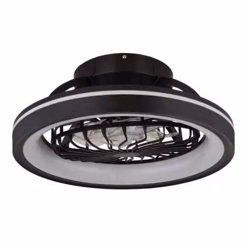 Netlighting Globo Lighting Modern Ceiling Fan in Black with RGBW LED, Dimmable Remote Control and Timer, Diameter: 48 cm – 7