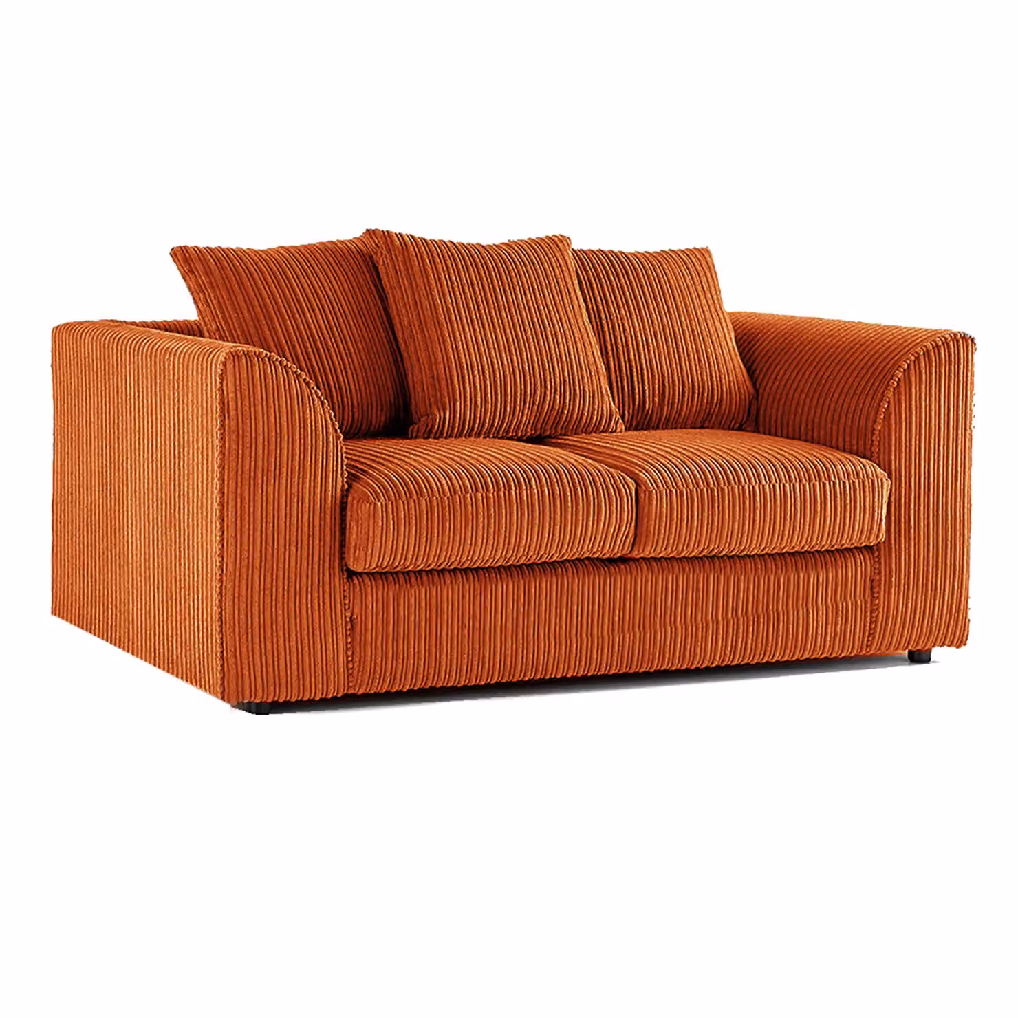 Furnishings For Less UK Luxor 3 Piece Fabric Sofa Suite in Burnt Orange with Scatter Back Cushions – 2
