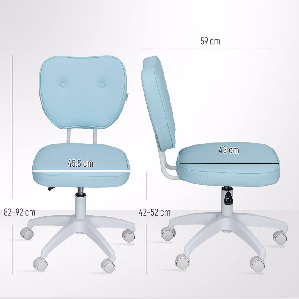 ERGOVEXA Modern Blue Synthetic Leather Task Chair with Swivel Castors – 2
