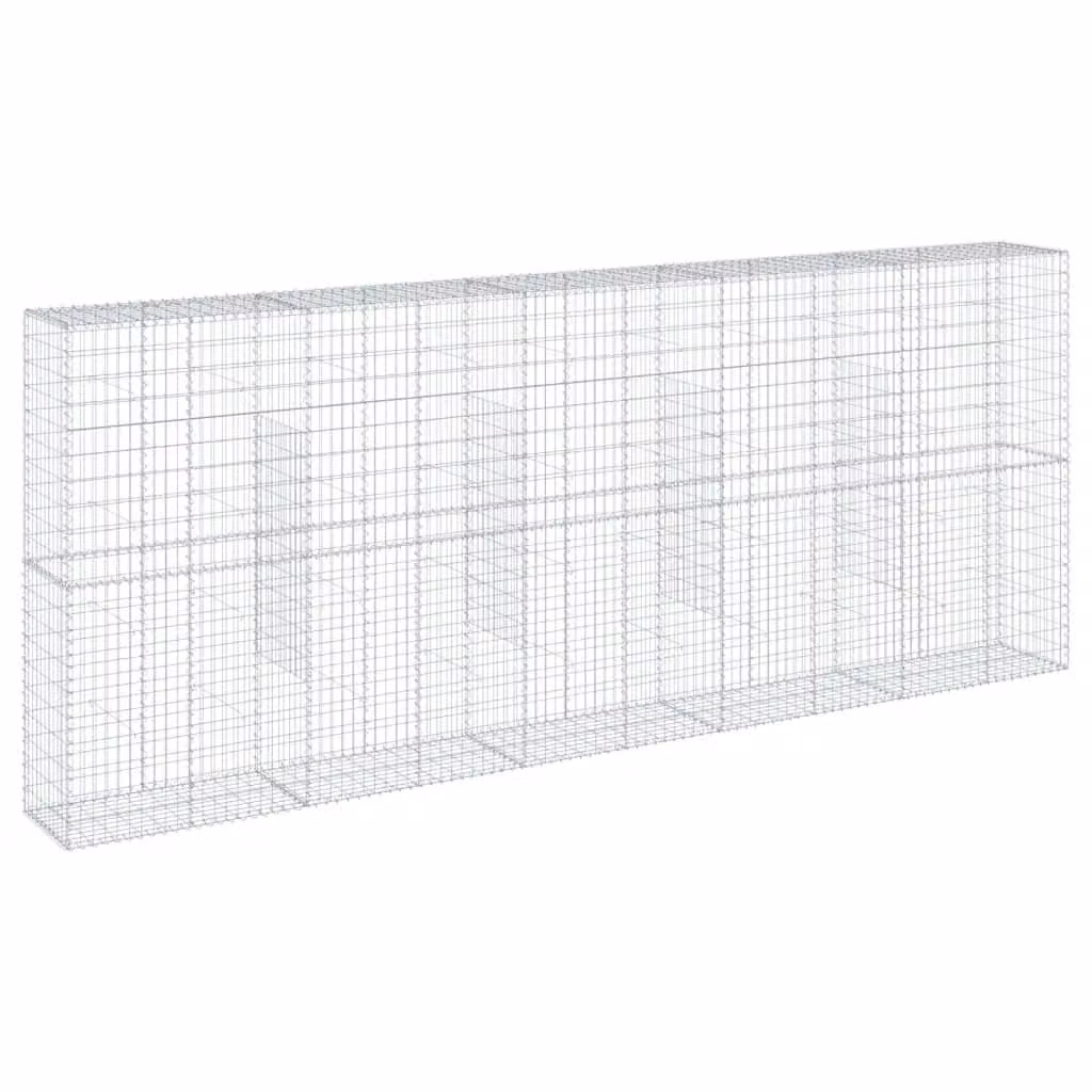 Berkfield Home Silver Galvanised Steel Gabion Basket with Cover, W: 500 cm, D: 50 cm, H: 200 cm – 2