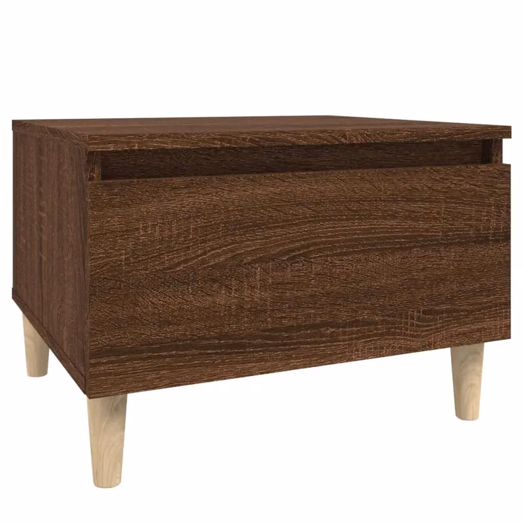 Berkfield Home Brown Oak Side Table, W: 50 cm, D: 46 cm, H: 35 cm – 2