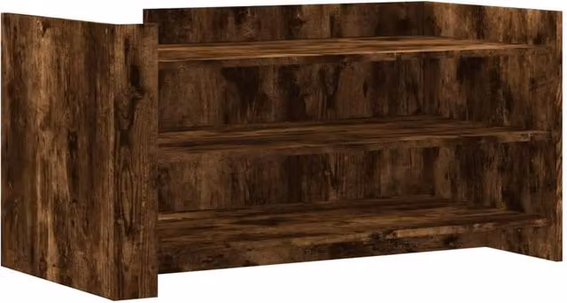 Berkfield Home Smoked Oak Coffee Table in Brown, W/D/H: 100 x 50 x 50 cm