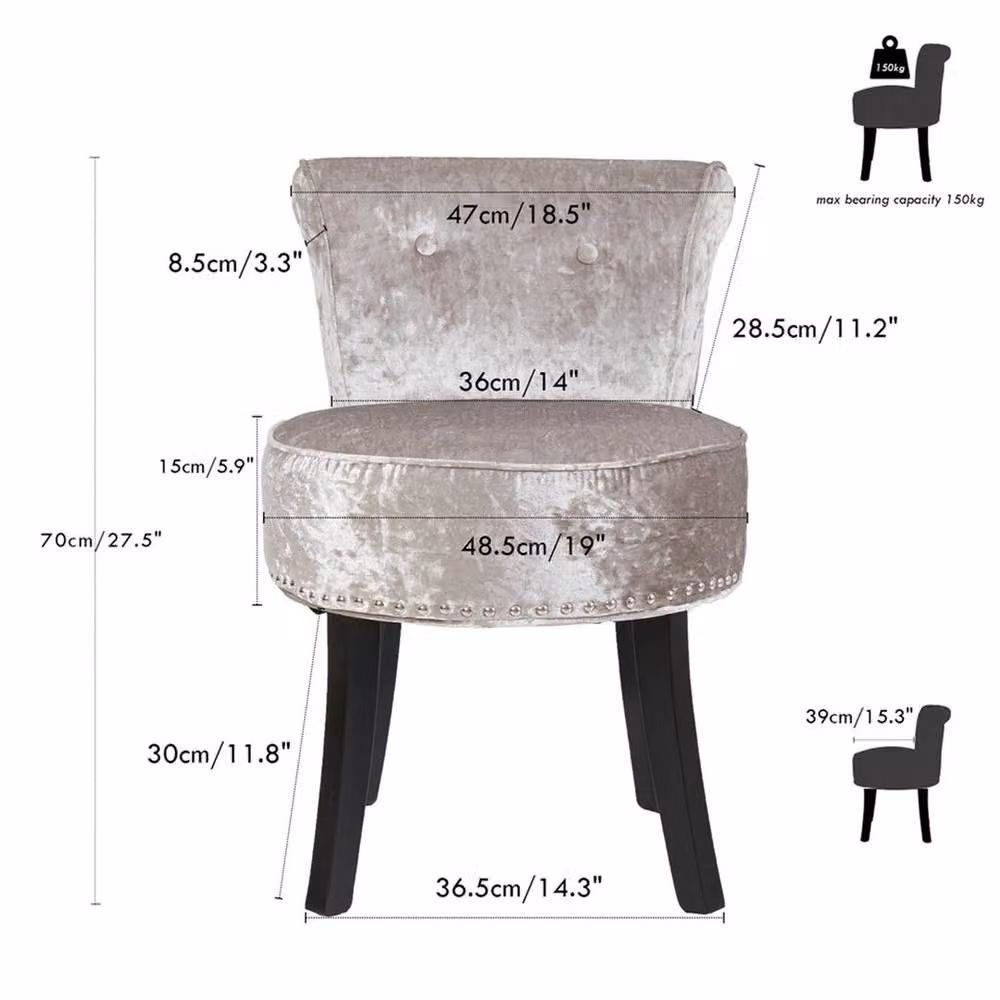 Kelvenix Oyster Accent Occasional Chair in Grey Velvet with Solid Wood Frame – 2