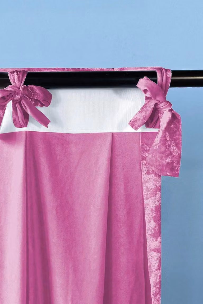 Neel Blue Plain Velvet Backdrop in Pink, W: 400 cm, H: 100 cm