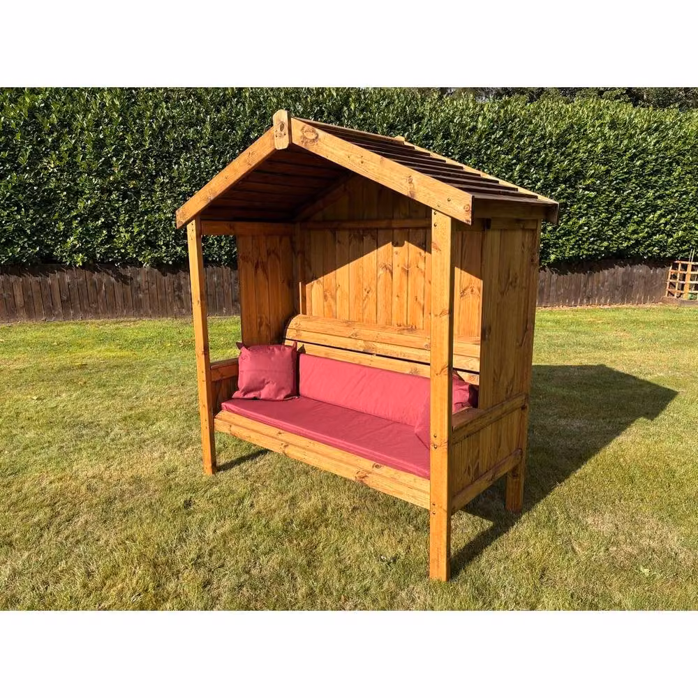 Charles Taylor Imperial Three Seater Garden Arbour in Brown with Included Cushions, W/D/H: 183 x 96 x 80 cm – 2