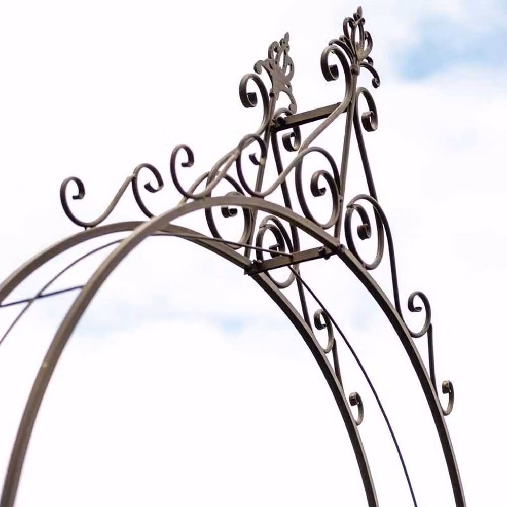 Ascalon Design Ltd Woodland Double Gates with Arch in Rusty Brown, H 254 cm x W 22 cm x L 147 cm – 2