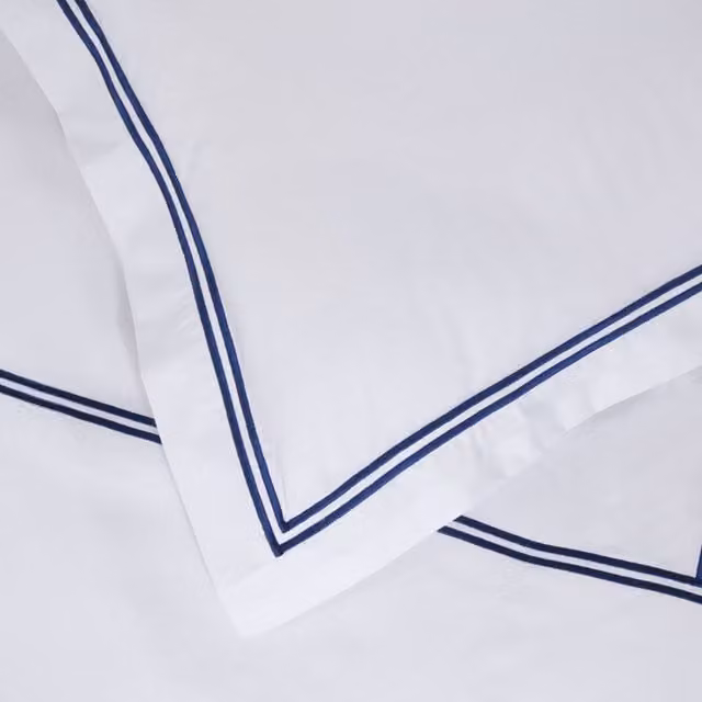 Emma Barclay Mayfair Plain Blue Polycotton Duvet Cover Set with Pillowcases, W/D/H: 180 x 200 cm