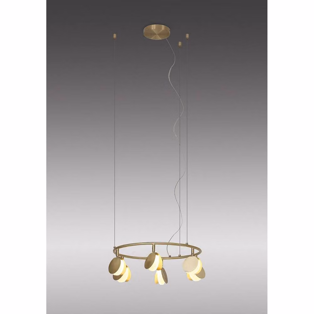 Netlighting Shell 6 Light Round LED Pendant in Gold – 2