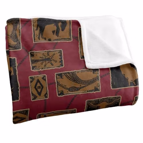JQ Licensing Rodeo Roundup Pattern Silky Touch Super Soft Fleece Throw Blanket, White, W: 152 cm, D: 127 cm – 2