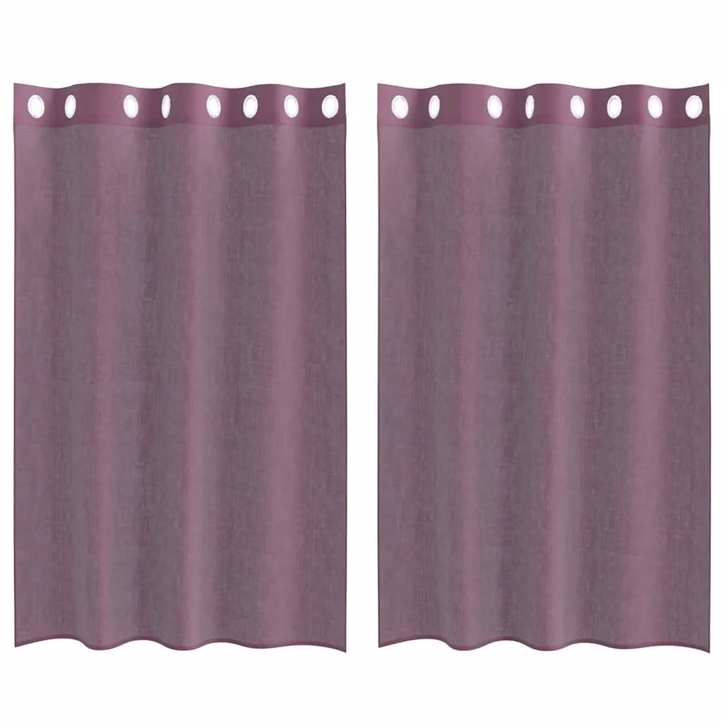 Berkfield Home Purple Voile Fabric Panel Curtains with Eyelets, 2 Pack, W: 140 cm, H: 175 cm – 1