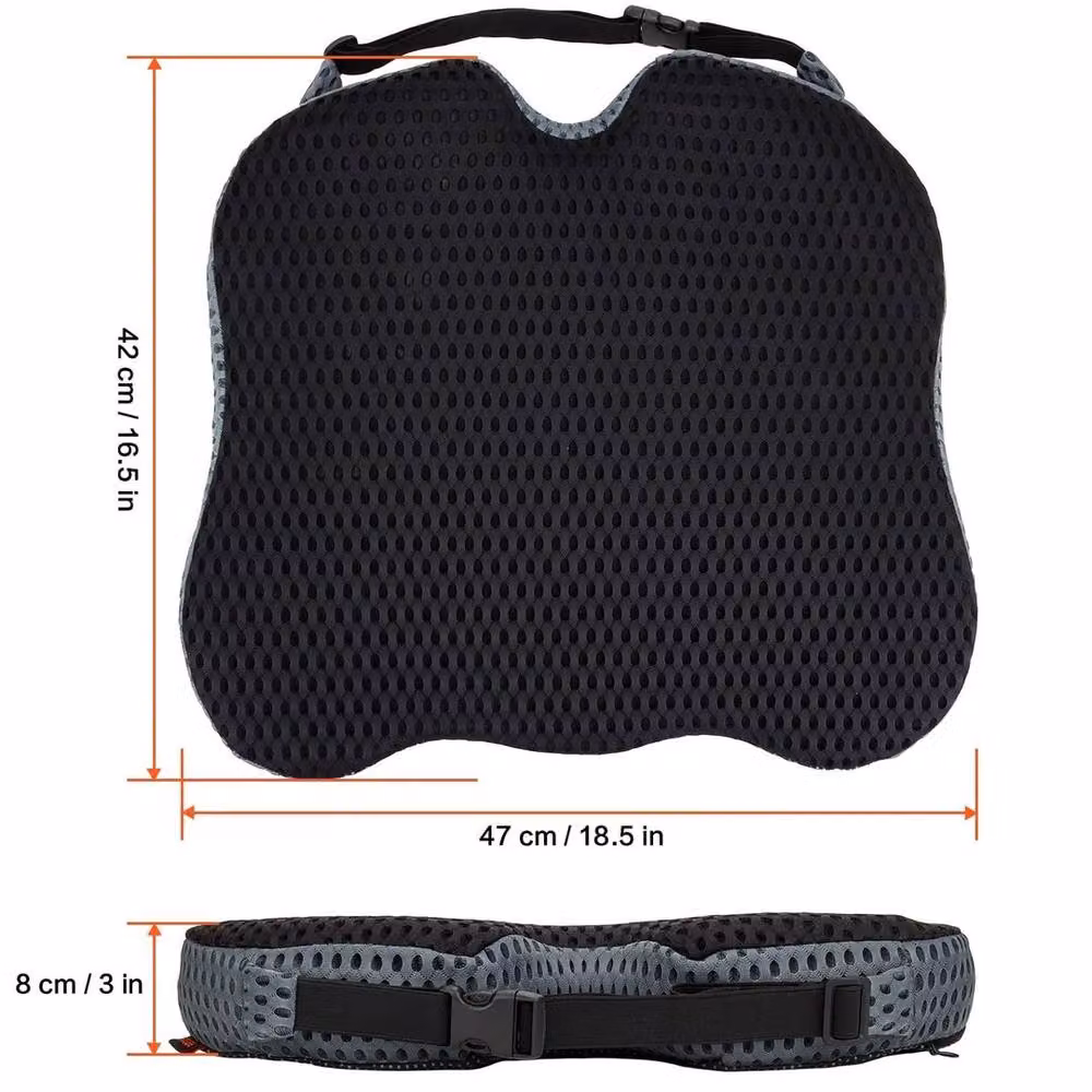 FLAVORA Ergonomic Memory Foam Coccyx Seat and Back Wedge Cushion in Black, W/D/H: 190 x 100 x 8 cm – 2