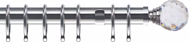 Terrys Silver Acrylic Ball 35mm Metal Curtain Pole