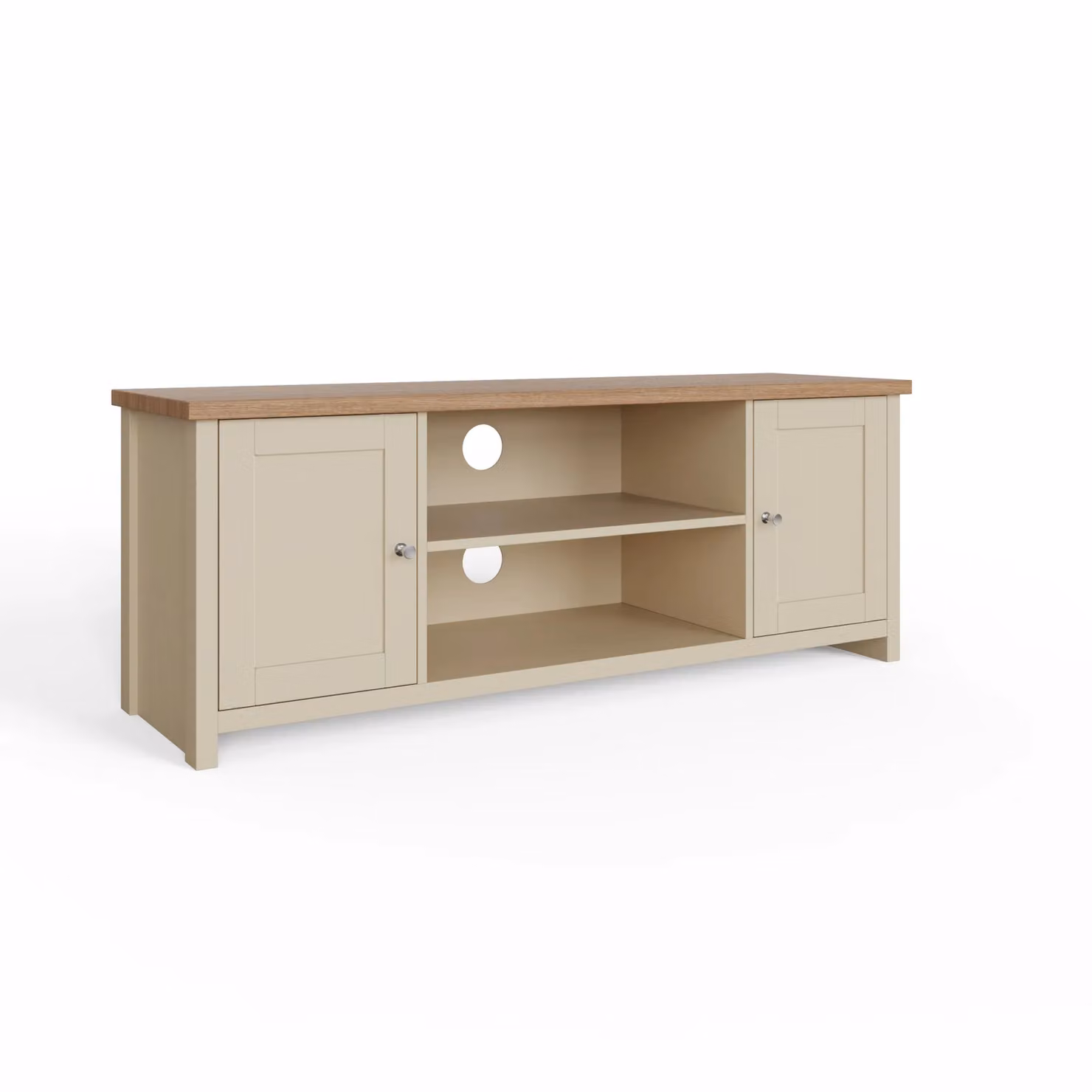 GFW Lancaster Large 2 Door TV Cabinet in Cream and Oak – 3
