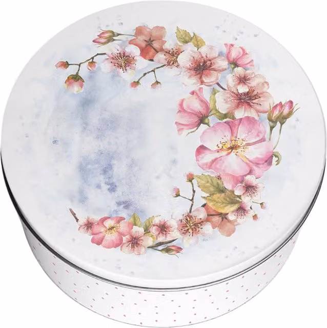 Purely Home Round Cake Tin in Pink Blossoms Multicolour