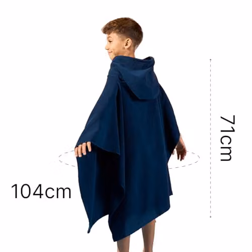 OHS Childrens Quick Drying Absorbent Hooded Poncho Towel in Navy Blue – 7