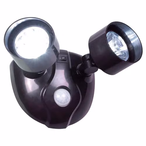 mysmartbuy Black Battery Powered Twin Head Motion Sensor Security Light with 160 Lumen LED Floodlight and Adjustable Heads, H10 x W12 x D10 cm – 3