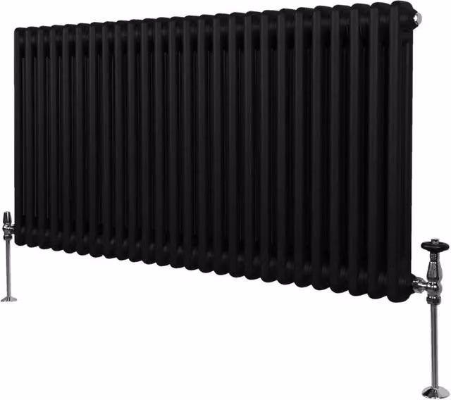 Monstershop Traditional 2 Column Steel Radiator in Black, W/D/H: 60.0 x 7.0 x 119.2 cm