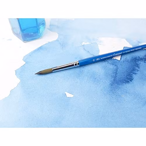 Winsor & Newton Cotman Watercolour Series 333 Rigger Brush No. 0, Round Short Handle Blue Transparent Wood Brush – 2