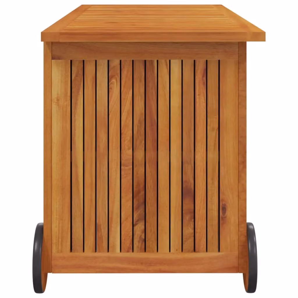 Berkfield Home Garden Storage Box with Wheels in Brown Solid Acacia Wood W/D/H: 113 x 50 x 58 cm – 3