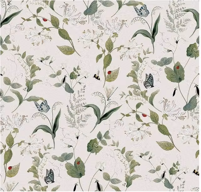 Sophie Allport Wild Floral Langham White Wallpaper, Width: 52 cm – 1