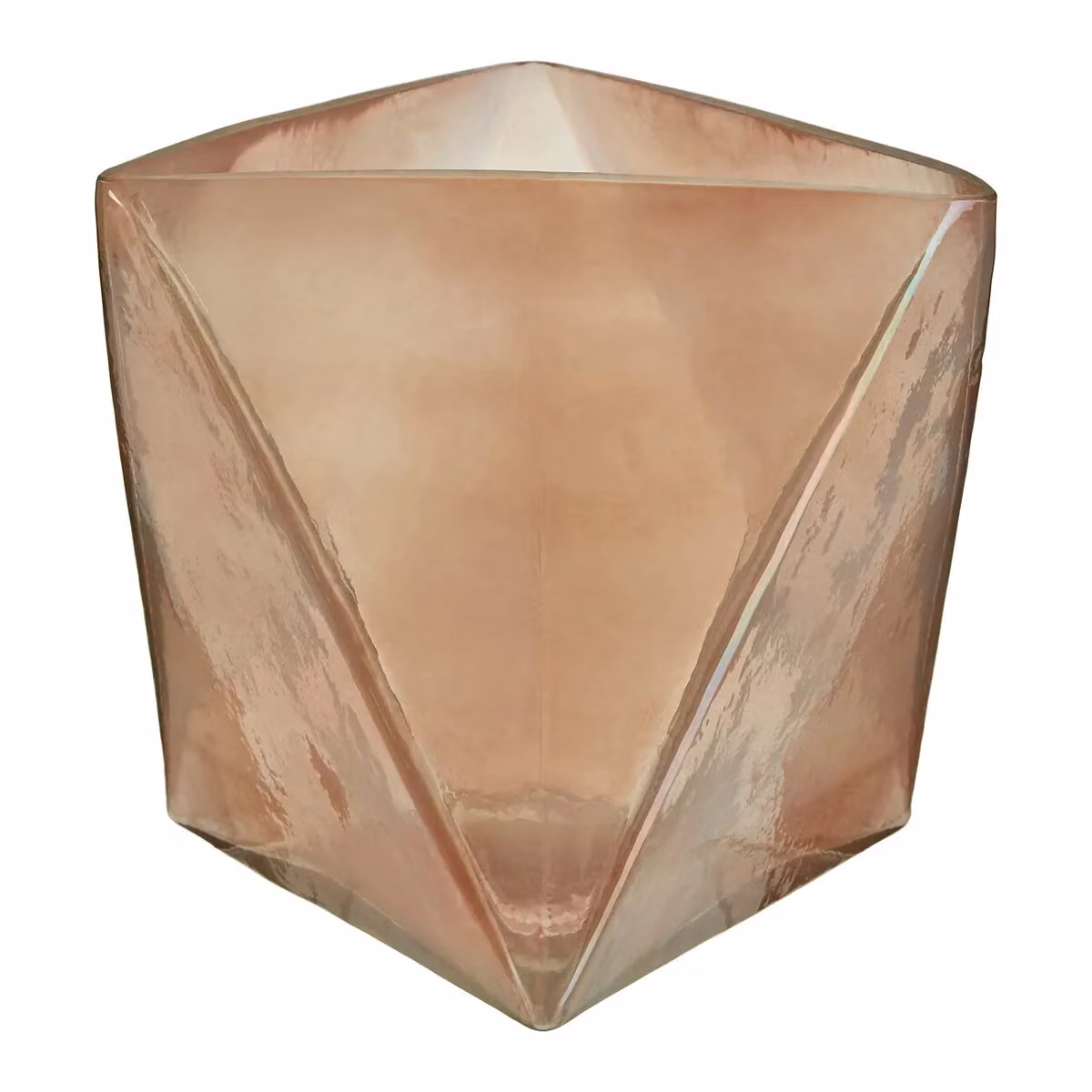 Orsina Rambia Large Pink Geometric Glass Candle Holder for Taper or Pillar Candles – 3