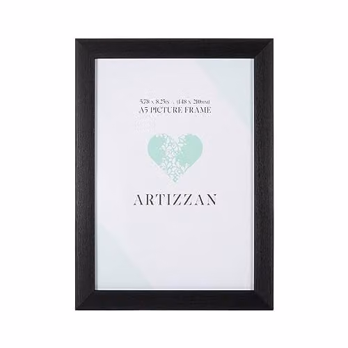 Happy Homewares Modern Black Rectangular A5 Picture Frame for Wall or Tabletop, W: 15 cm, H: 21 cm