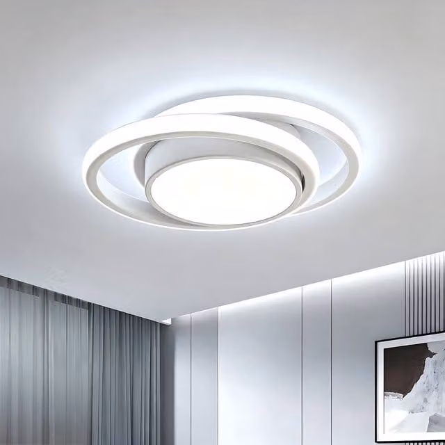Goeco Modern Round LED Ceiling Light, White, 32W, 6500K Cool White, Dia: 28 cm – 1