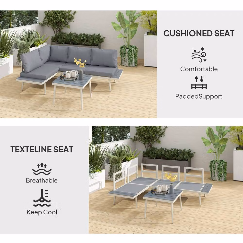 STILVORA 3-Piece Modern Sofa with Adjustable Lounger in Grey – 6