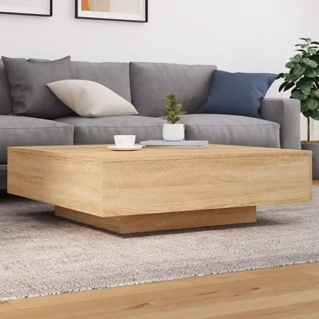 Berkfield Home Sonoma Oak Coffee Table in Brown, W/D/H: 100 x 100 x 31 cm – 1