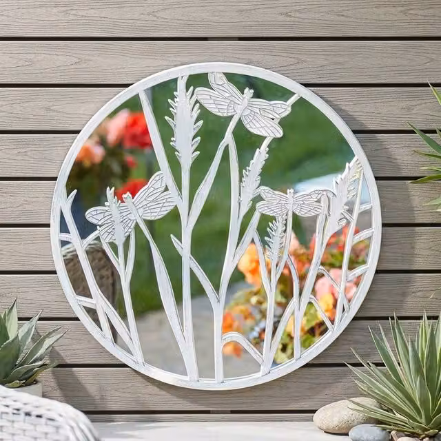Garden Greatness WingFlection Dragonfly Garden Mirror in Silver, Grey and Multicolour
