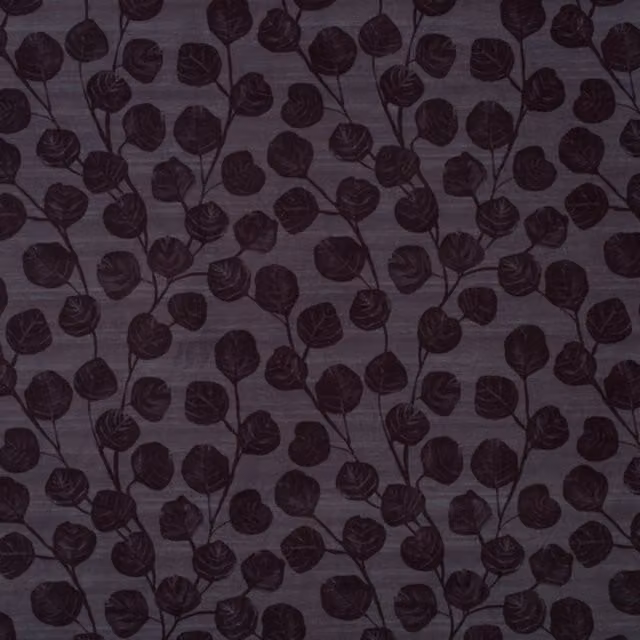 Linda Barker Ursulas Vine Grey Dark Floral Velvet Fabric