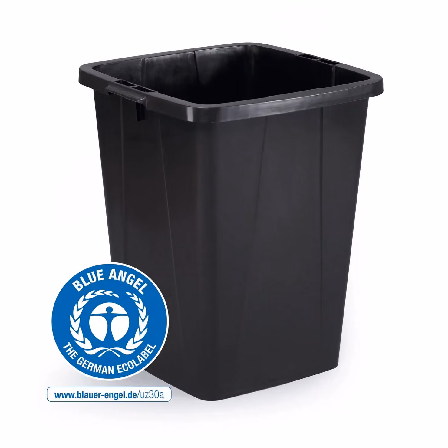 Durabin 90L Square Plastic Waste and Recycling Bin, Black – 2