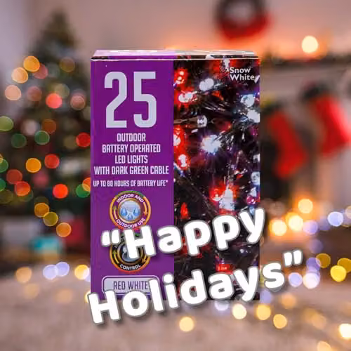 VFM e-Store Christmas String Lights with 25 Multicolour Bulbs in White and Red – 5