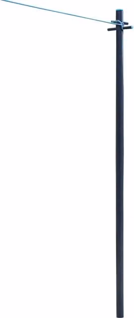 JVL Simple Line Grey Coated Steel Washing Line Post, Height: 240 cm