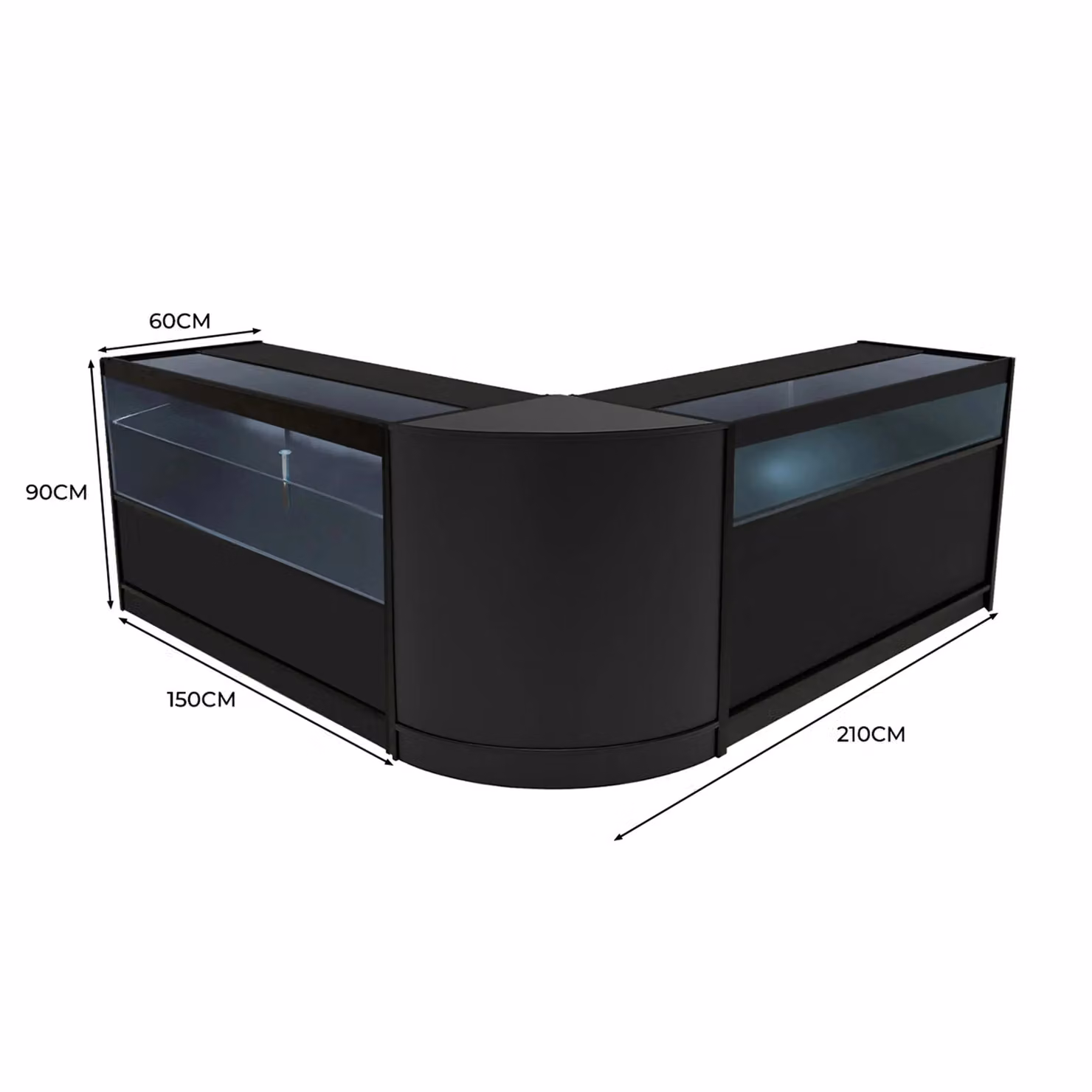 Monstershop Adonis LED Shop Counter Set B1500, C1500 & CM60 in Black – 2