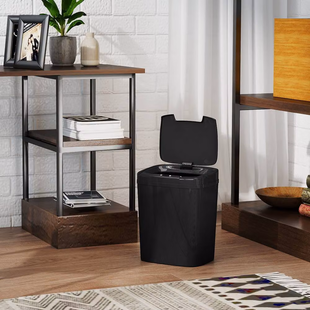 STILVORA 15L Sensor Bin in Black with Touchless and Manual Opening and Fingerprint-Proof Finish – 8