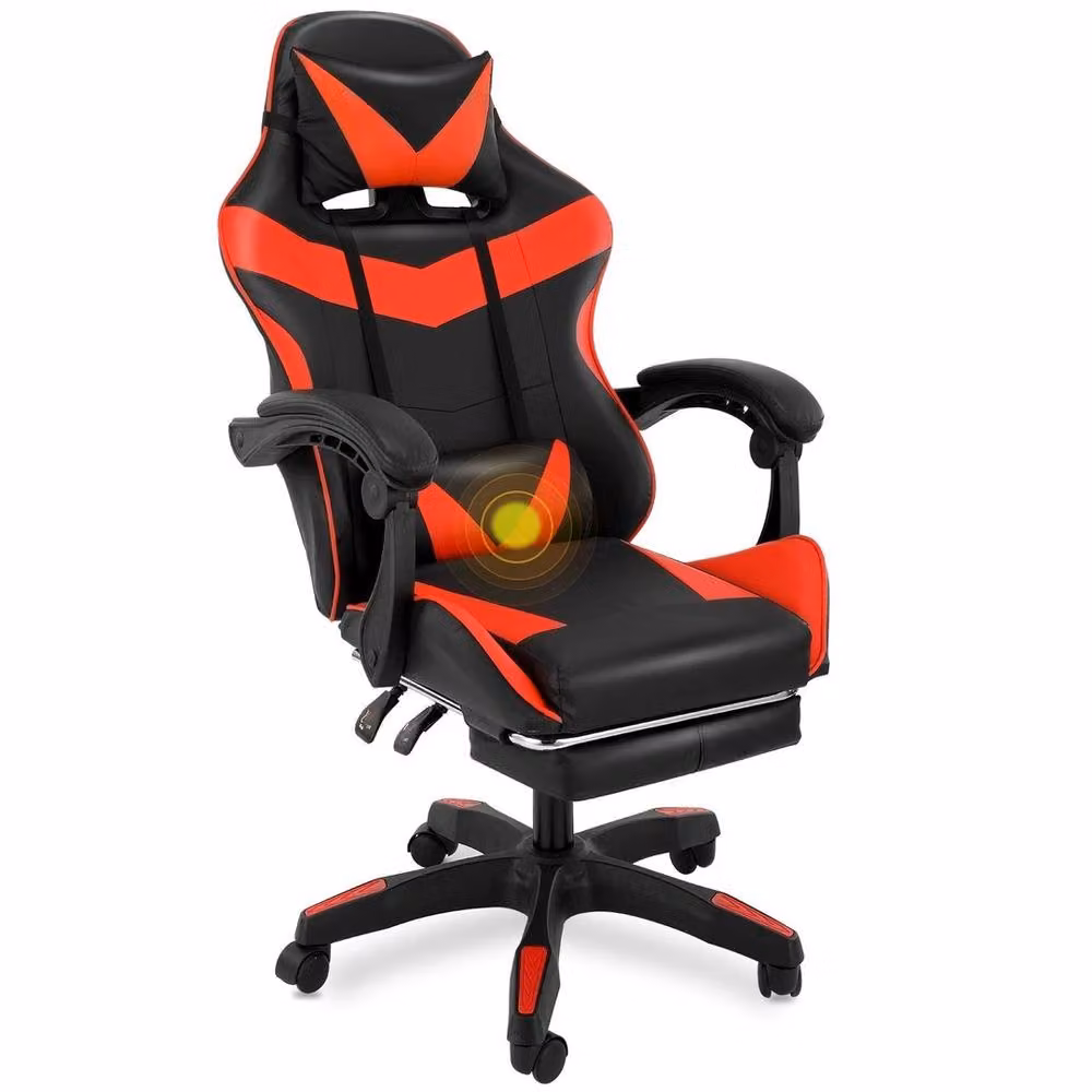 VOGREX Red Synthetic Leather Massage Gaming Chair Recliner with Leg Rest and Headrest – 3
