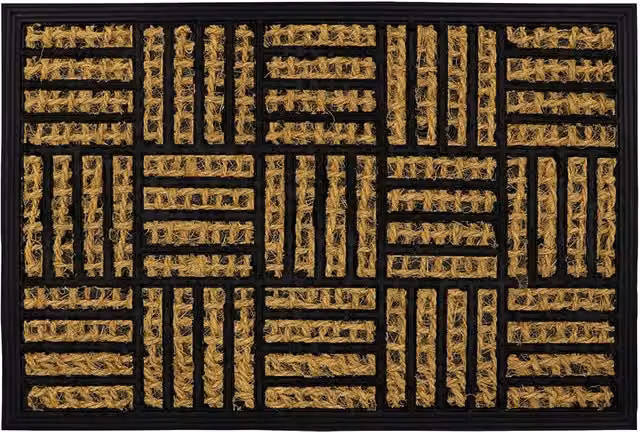 JVL Alba Woven Tuffscrape Doormat in Brown and Beige, W: 40 cm, D: 60 cm – 7