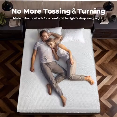 Lavio King Size Memory Foam Mattress Topper with Cooling Gel and Bamboo Charcoal, 8cm Thick, White – 5