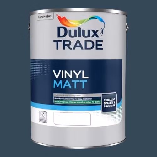 Dulux Trade Vinyl Matt Dispersion Paint in Inkwell Blue, 5 l – 1