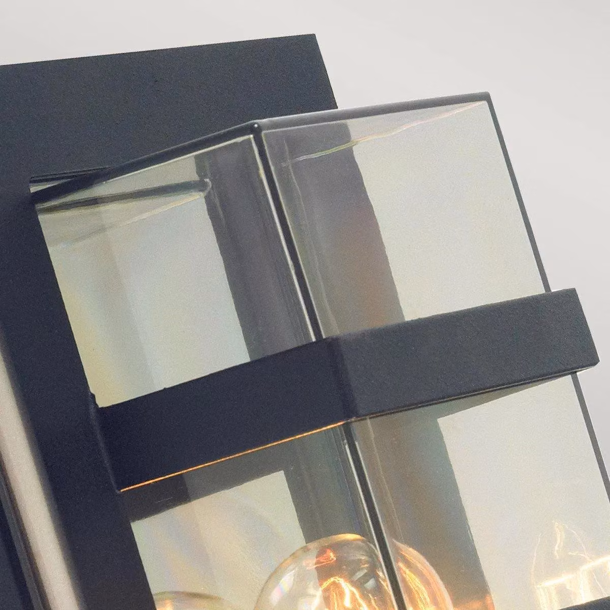 Netlighting Boden Modern Outdoor Wall Light in Black with Transparent Glass, IP54, E27 – 2