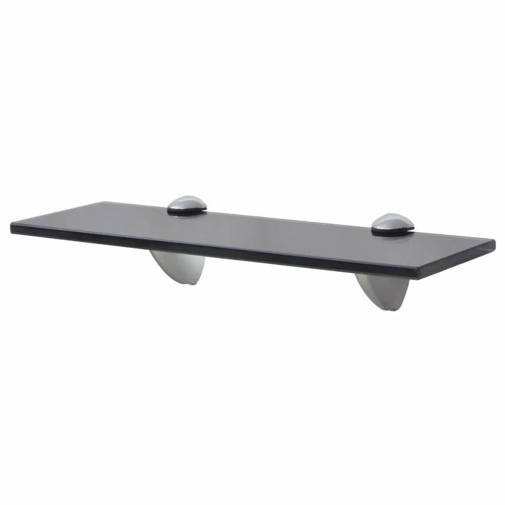 Berkfield Home Black Glass Floating Shelves, 2 Pack, W: 30 cm, D: 20 cm – 2