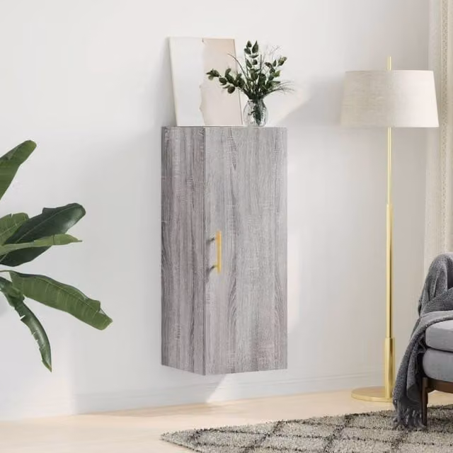 Berkfield Home Wall Mounted Cabinet in Grey Sonoma, W/D/H: 34.5 x 34 x 90 cm – 1