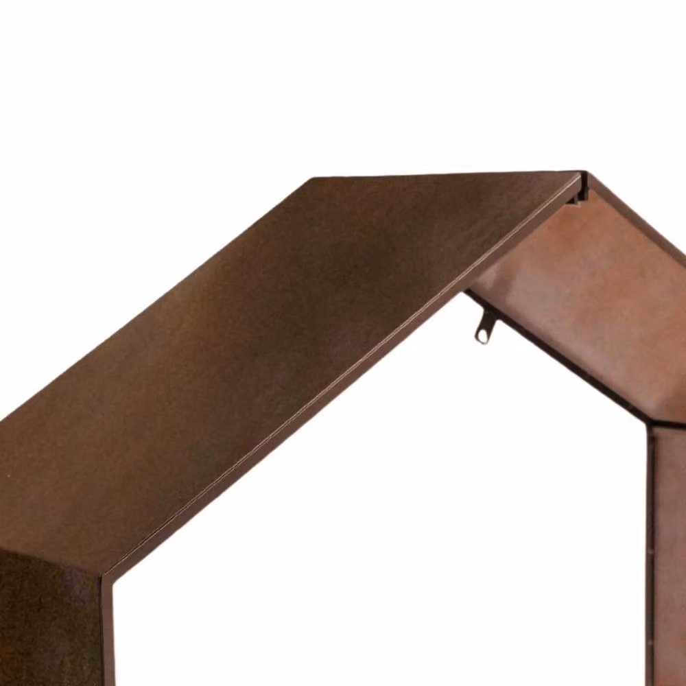 Lemon Pavilion Metal Outdoor Log Storage in Brown, W100 x D38 x H88 cm – 3