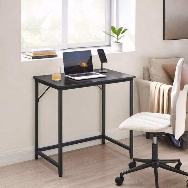 VASAGLE Industrial Writing Desk, Black, W: 75.5 cm, D: 50 cm, H: 80 cm