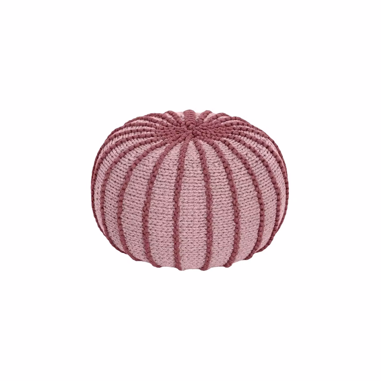 Zuri House Ziggy Knitted Pouffe in Powder Pink, Small – 3