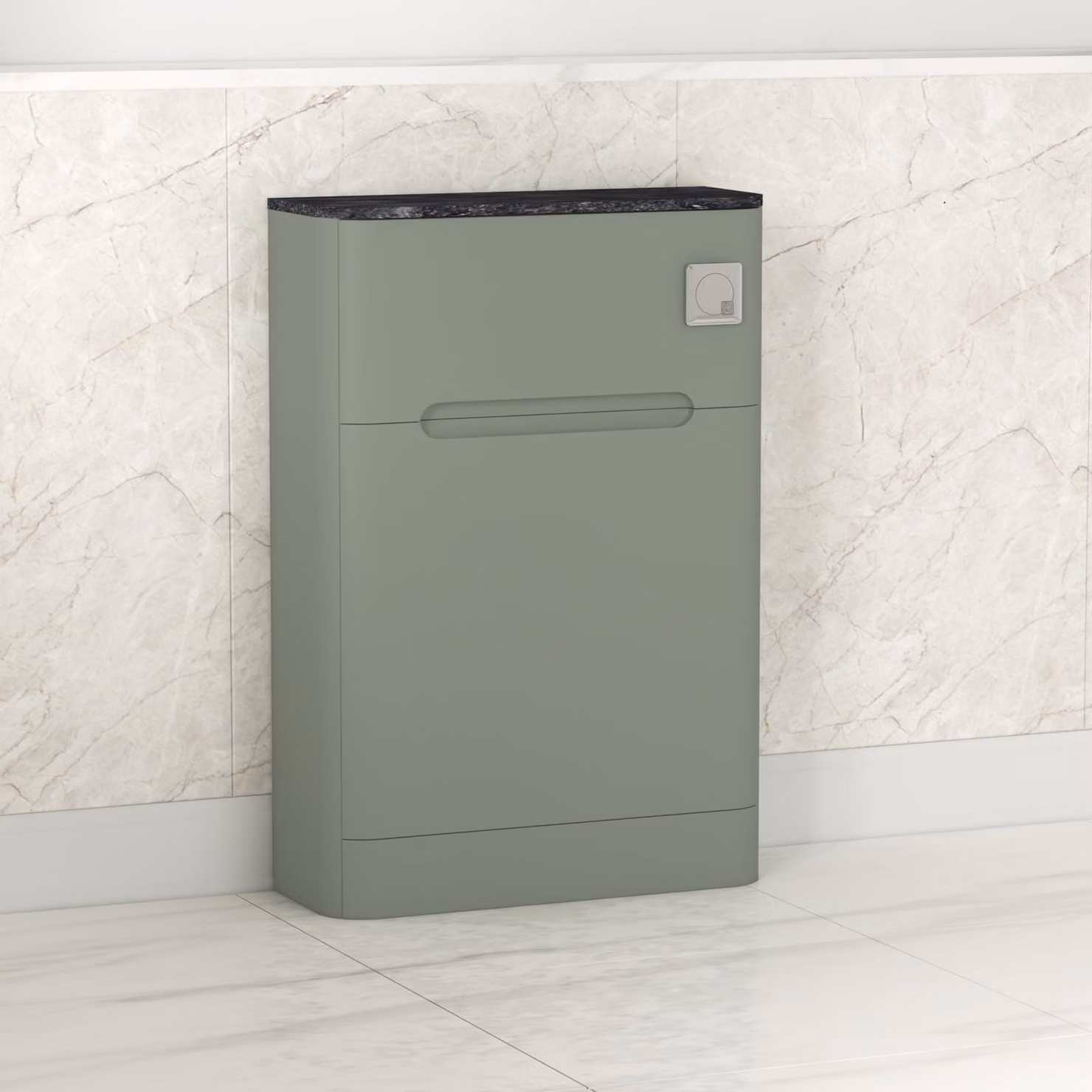 Royal Bathrooms Venice Back To Wall WC Toilet Unit in Sage Green with Black Star Top, Width: 55 cm