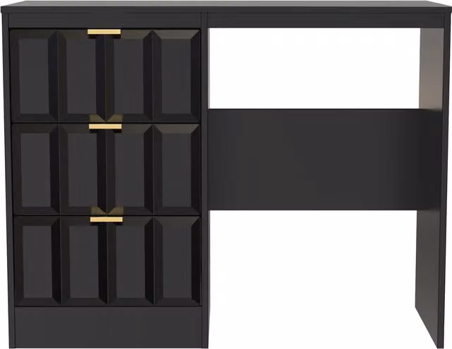 Ready Assembled 2 U Seattle 3 Drawer Vanity in True Black